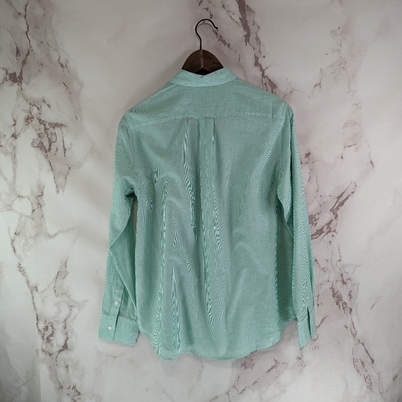 Everlane Shirt Women Mint Green Striped Button Up The Silky Cotton Relax… - Picture 7 of 11